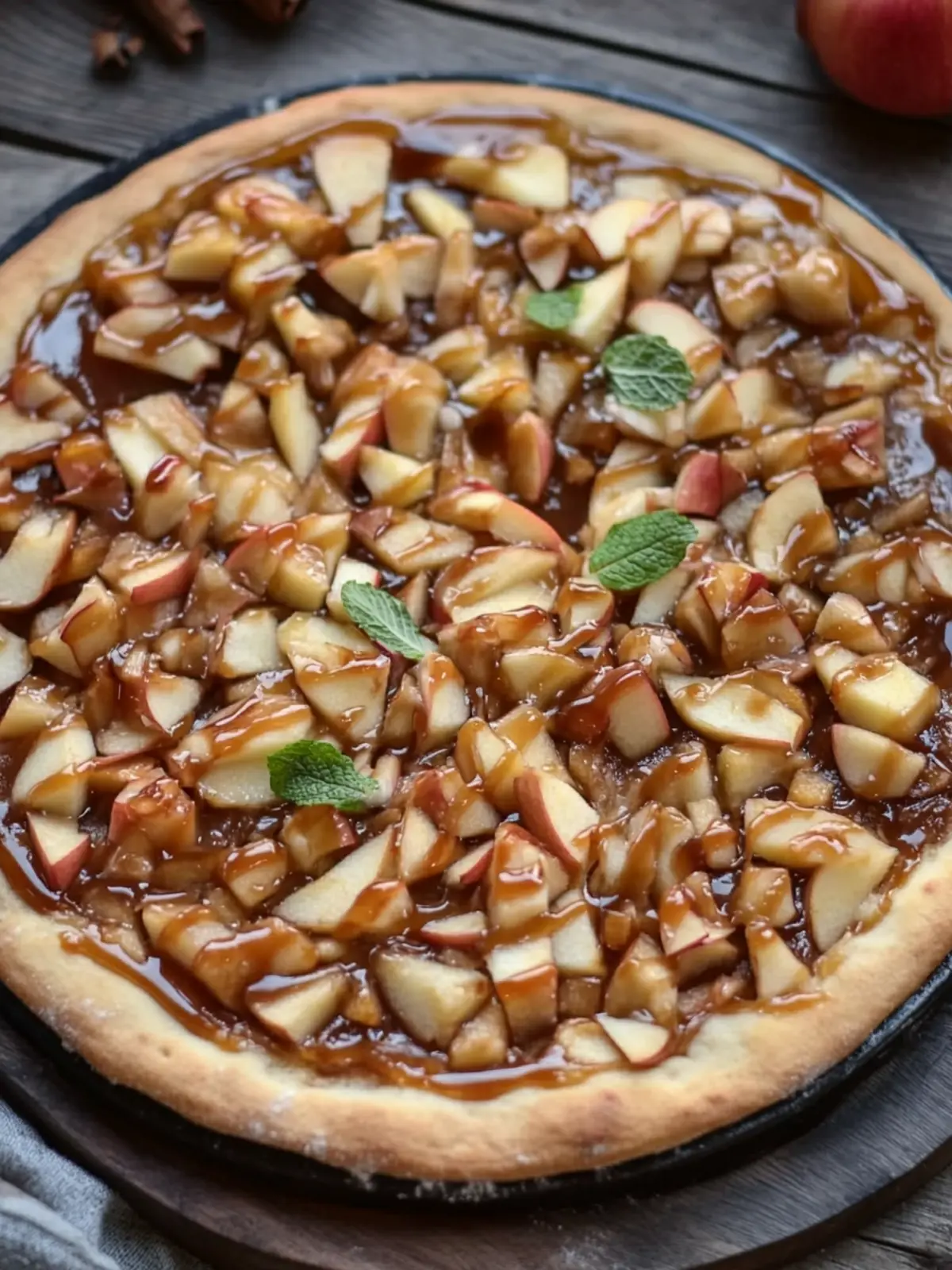 Caramel Apple Dessert Pizza
