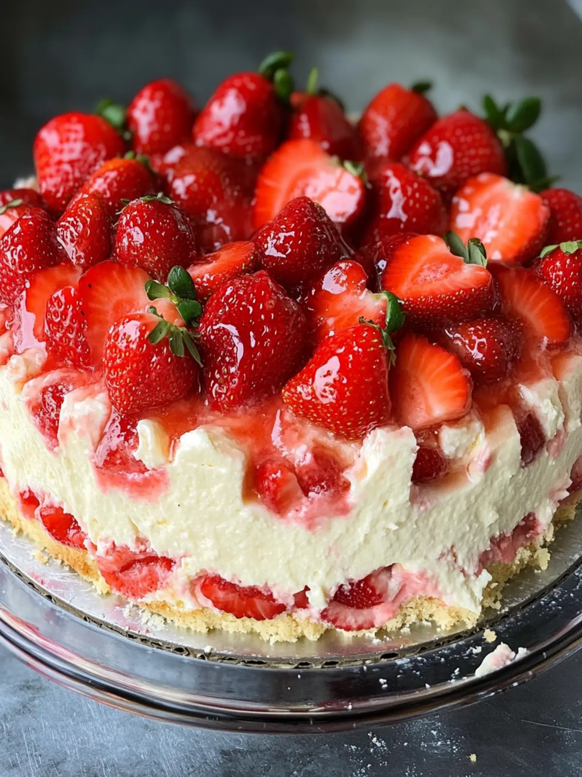 strawberry cheesecake poke cake