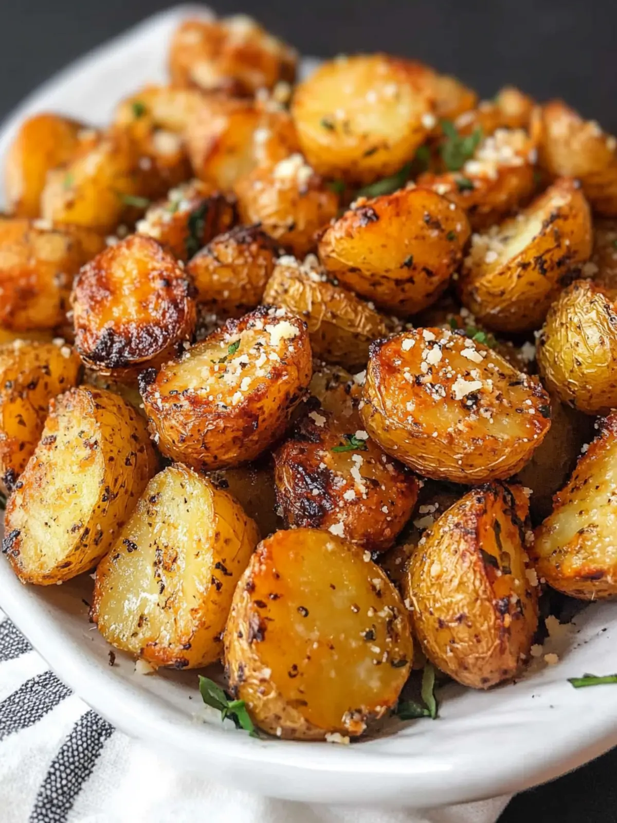 Roasted Garlic Butter Parmesan Potatoes