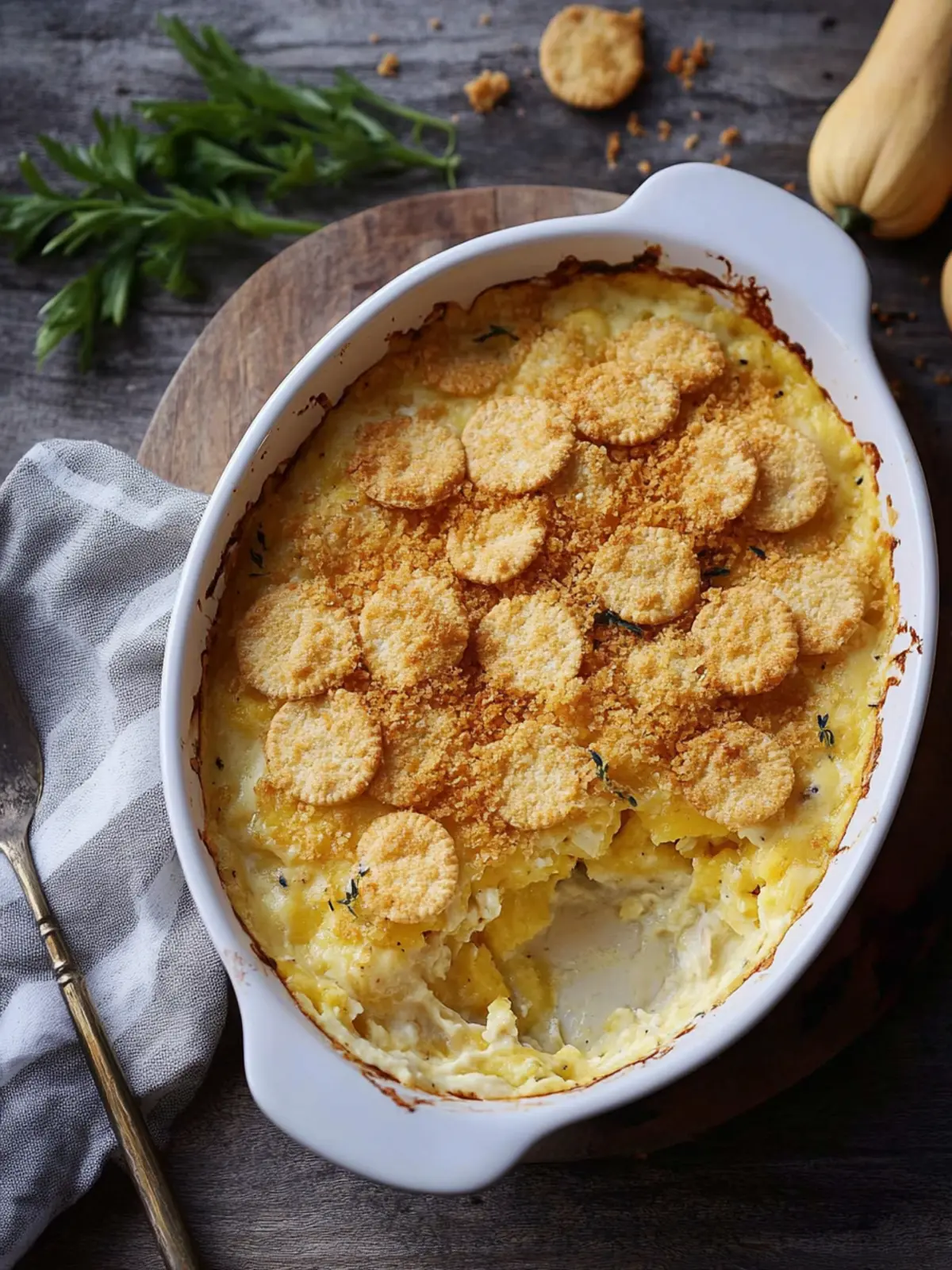 squash casserole with ritz crackers