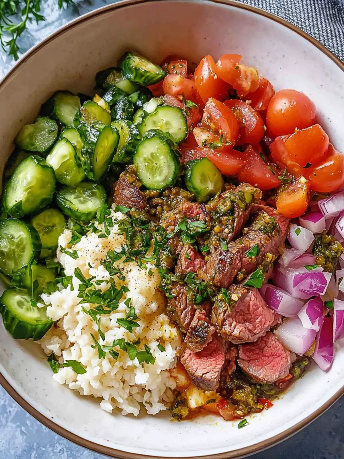 Quick & Easy Mediterranean Steak Bowl Recipe