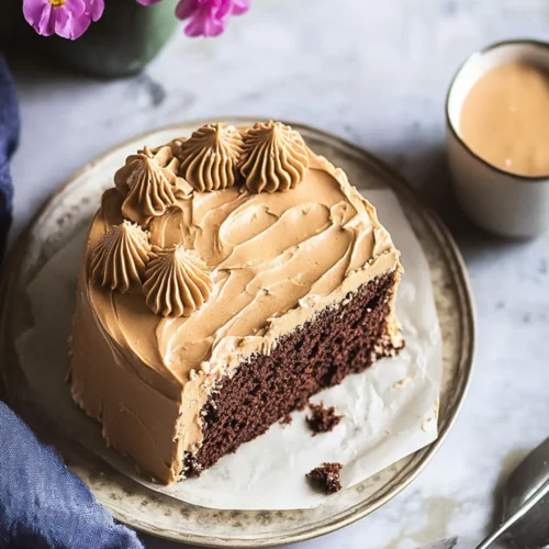 chocolate cake with peanut butter icing