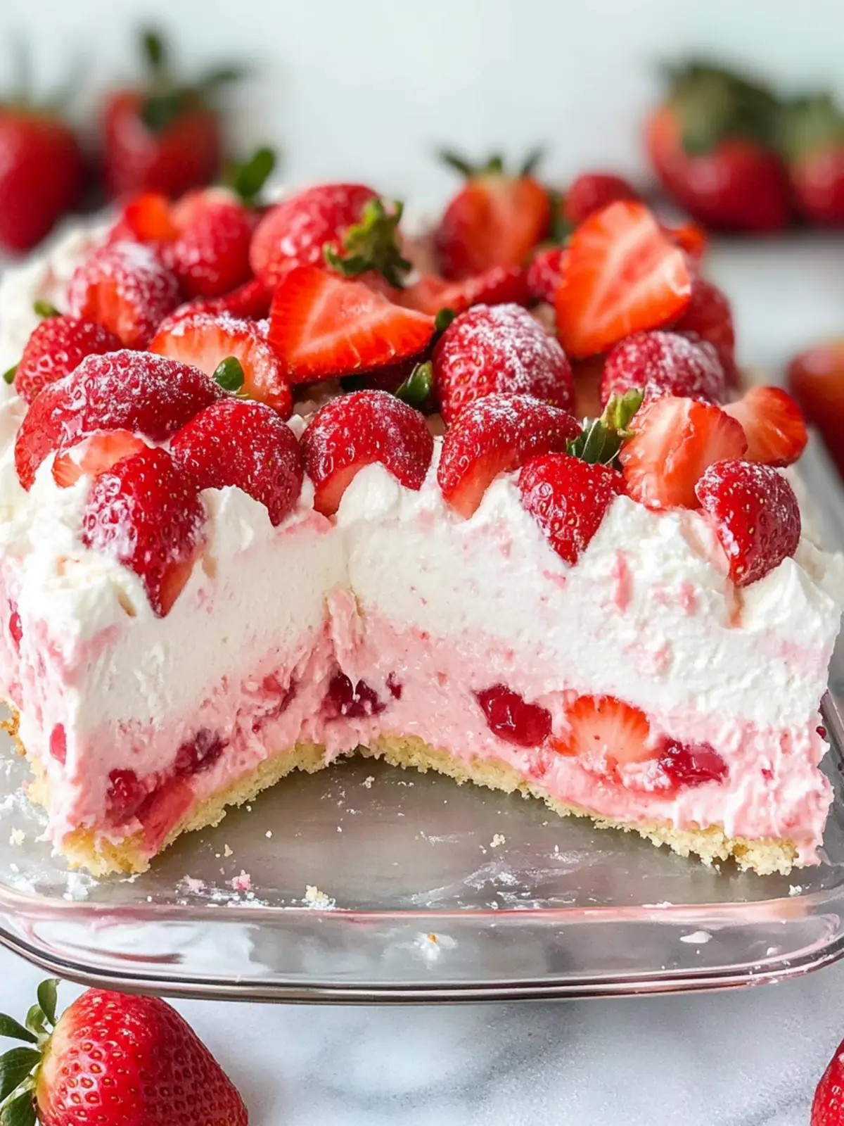 strawberry cheesecake poke cake