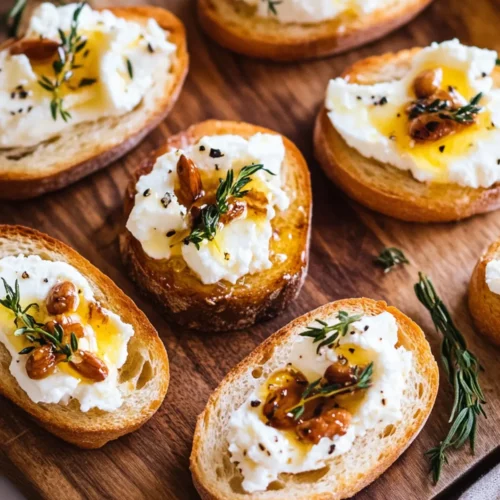 Whipped Feta & Hot Honey Crostini