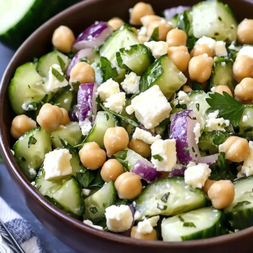 Chickpea Cucumber Feta Salad