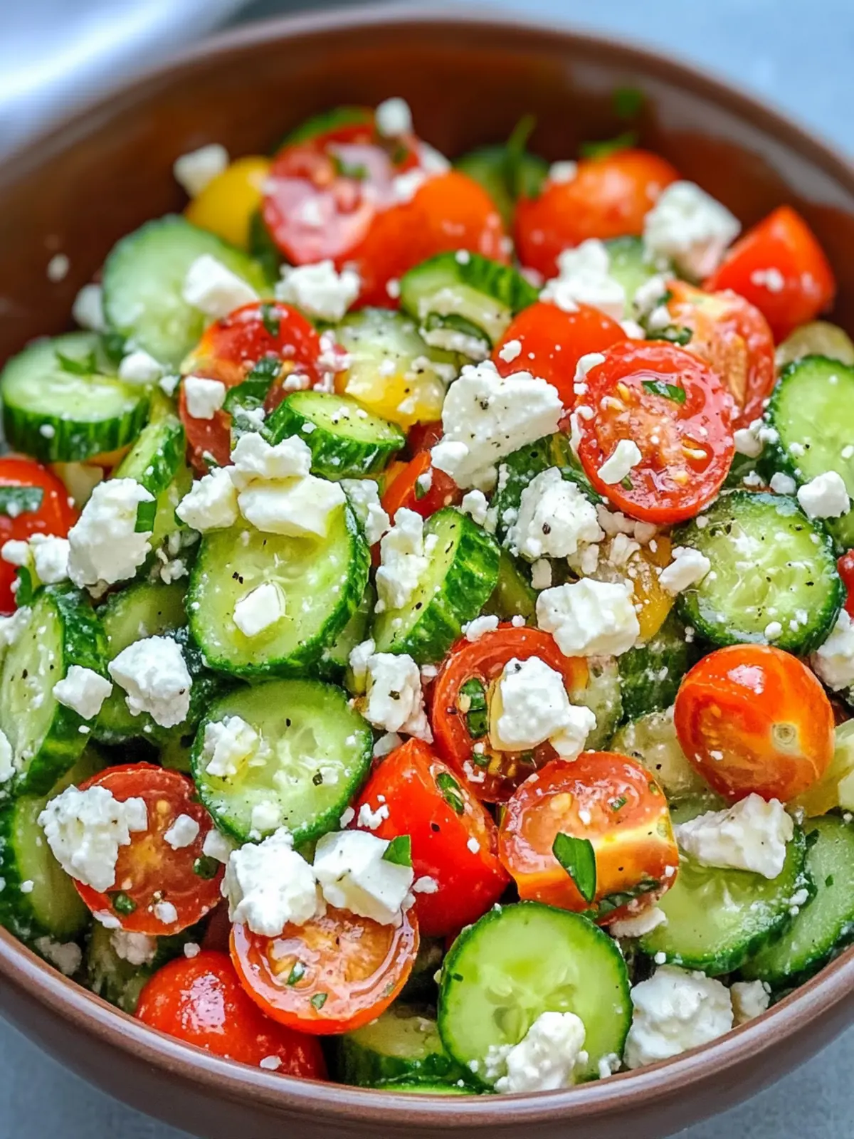 Quick & Healthy Cucumber Tomato Salad with Feta Cheese