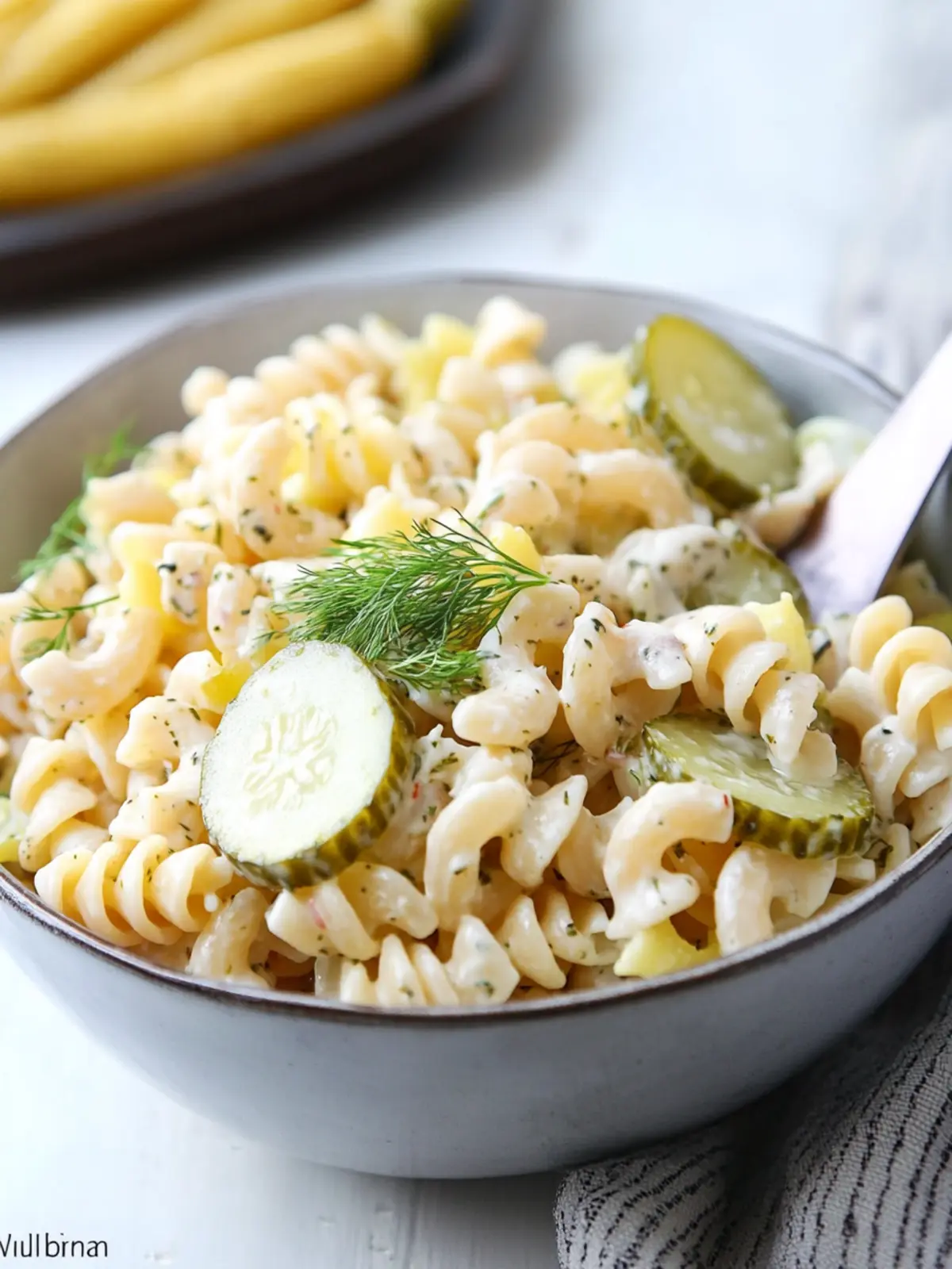 Dill pickle pasta salad recipe