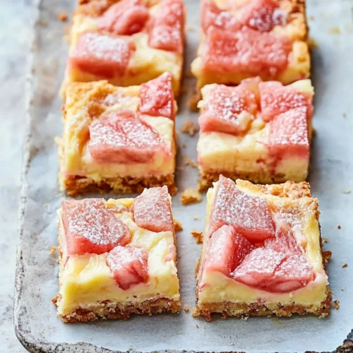 Rhubarb custard bars recipe