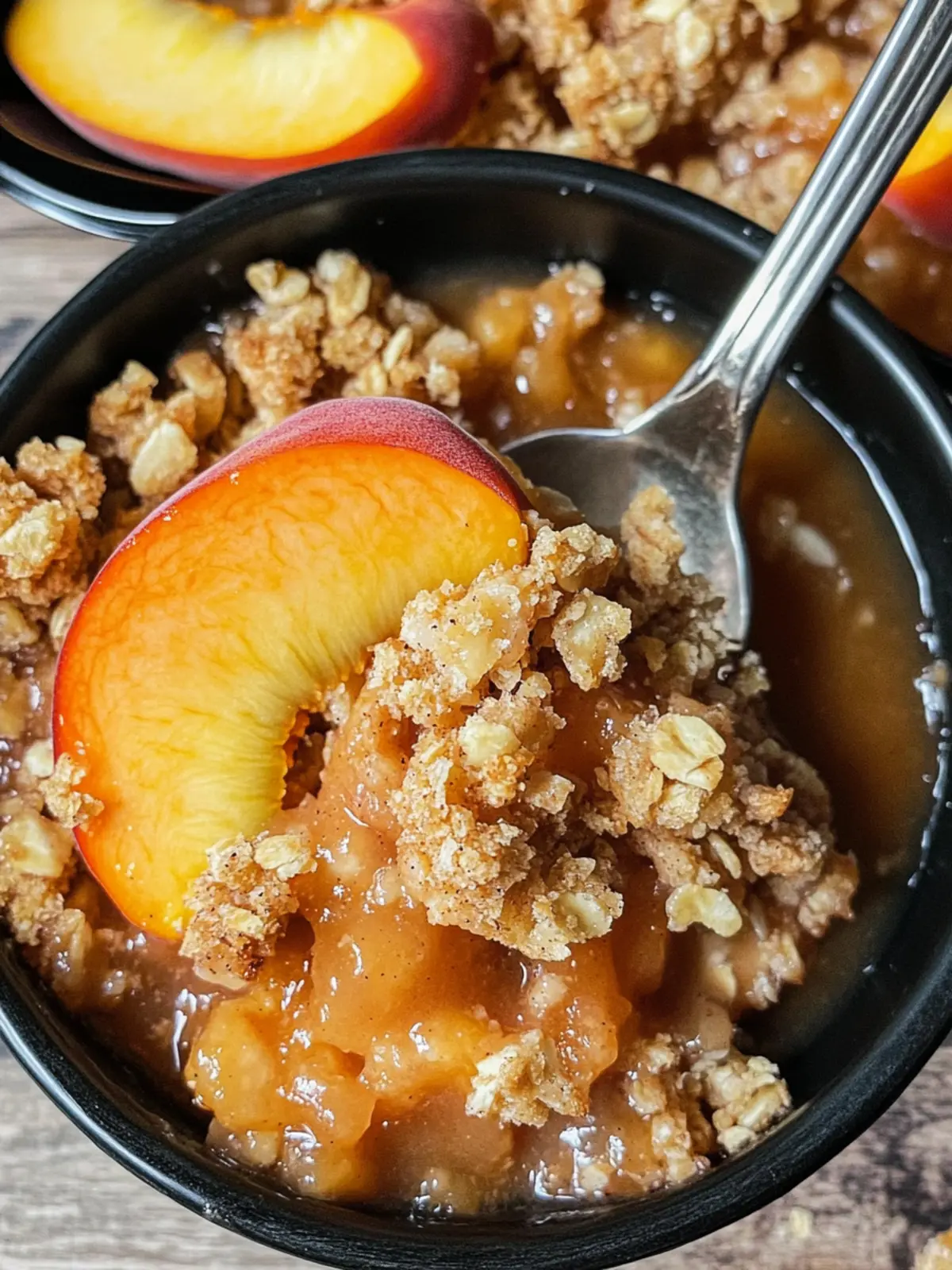 Peach crisp with fresh peaches recipe