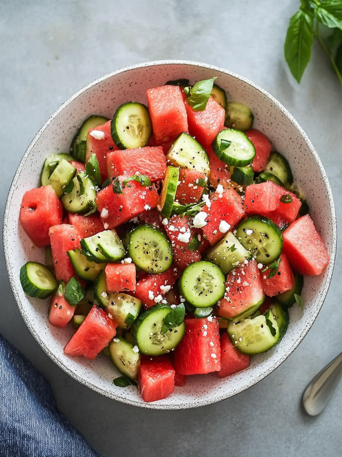 Watermelon cucumber salad recipe