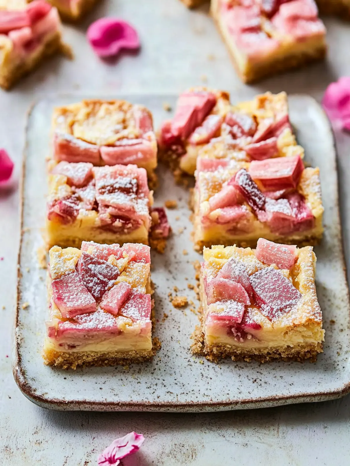 Rhubarb custard bars recipe