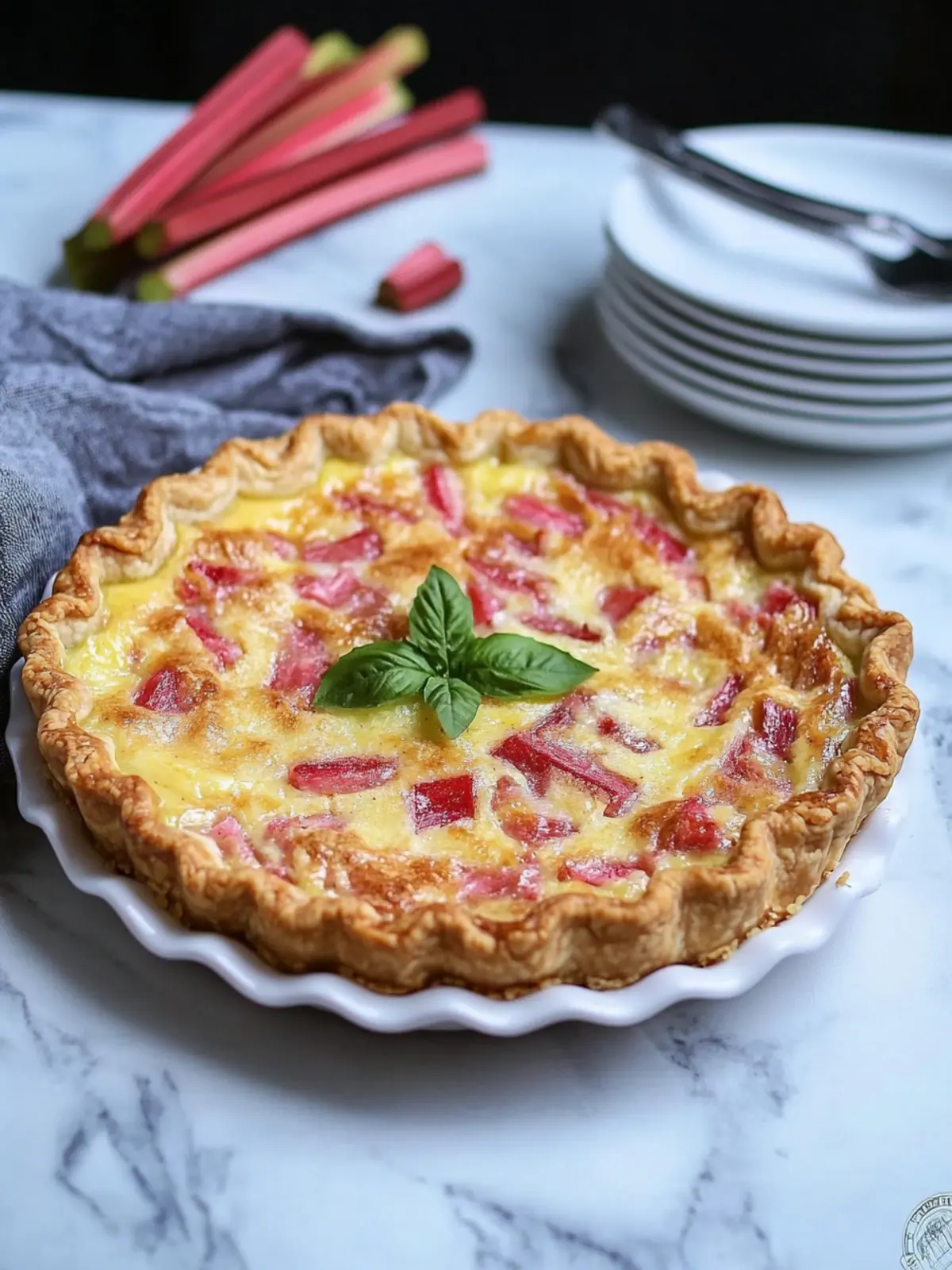 rhubarb custard pie