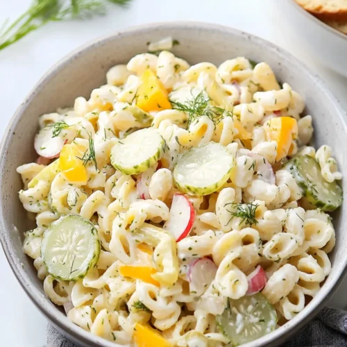 Dill pickle pasta salad recipe