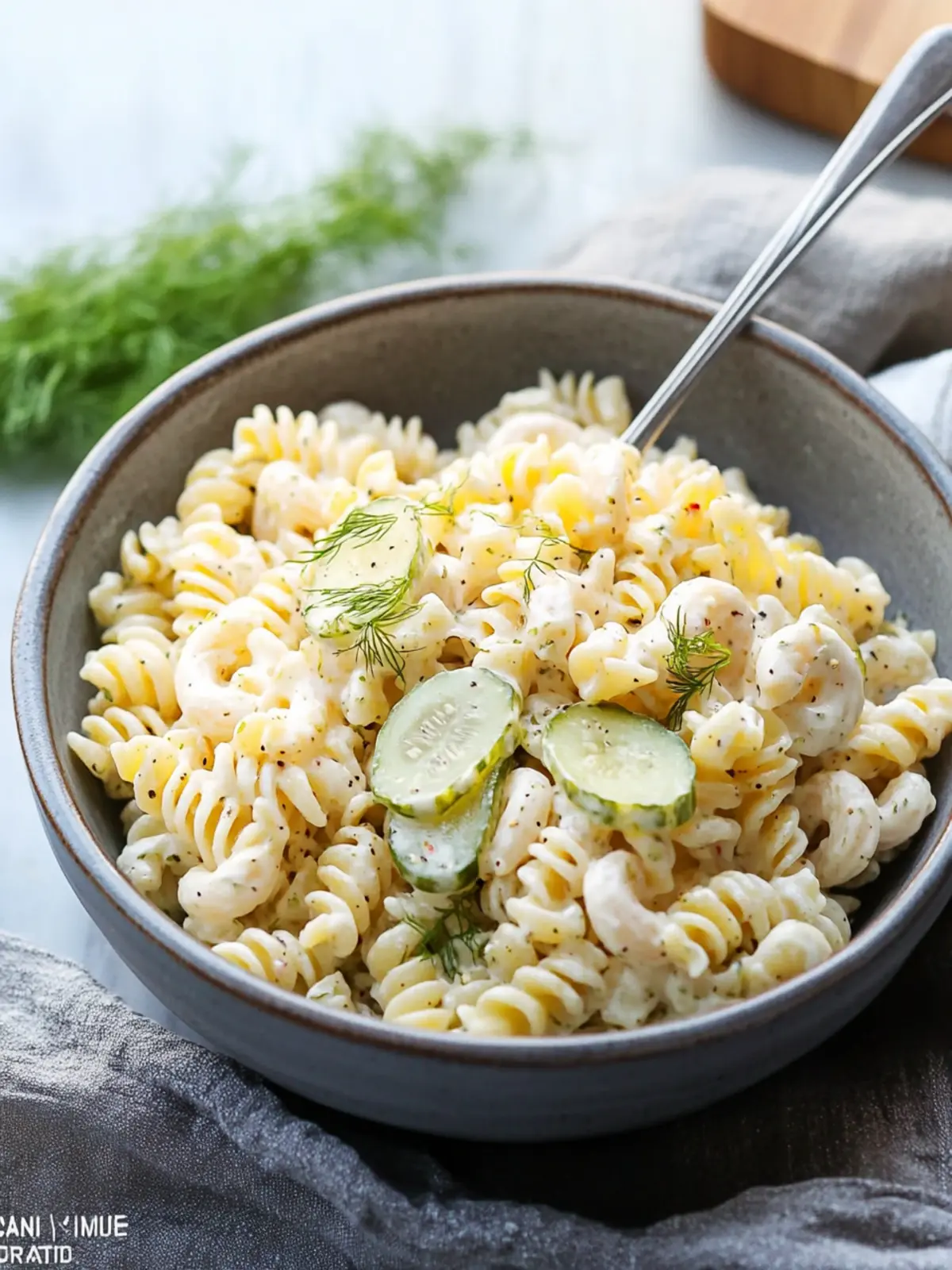 Dill pickle pasta salad recipe