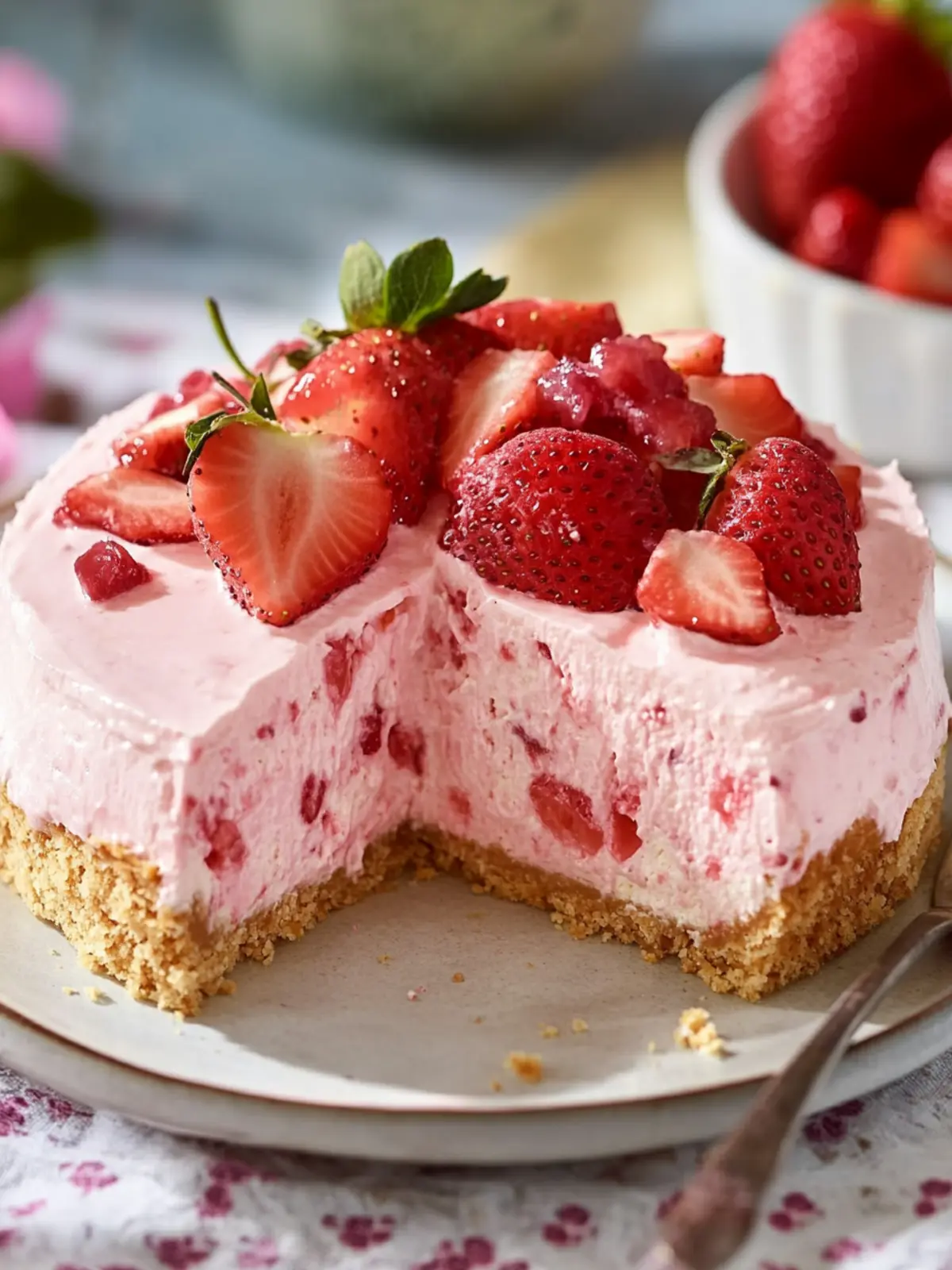 No bake strawberry cheesecake recipe