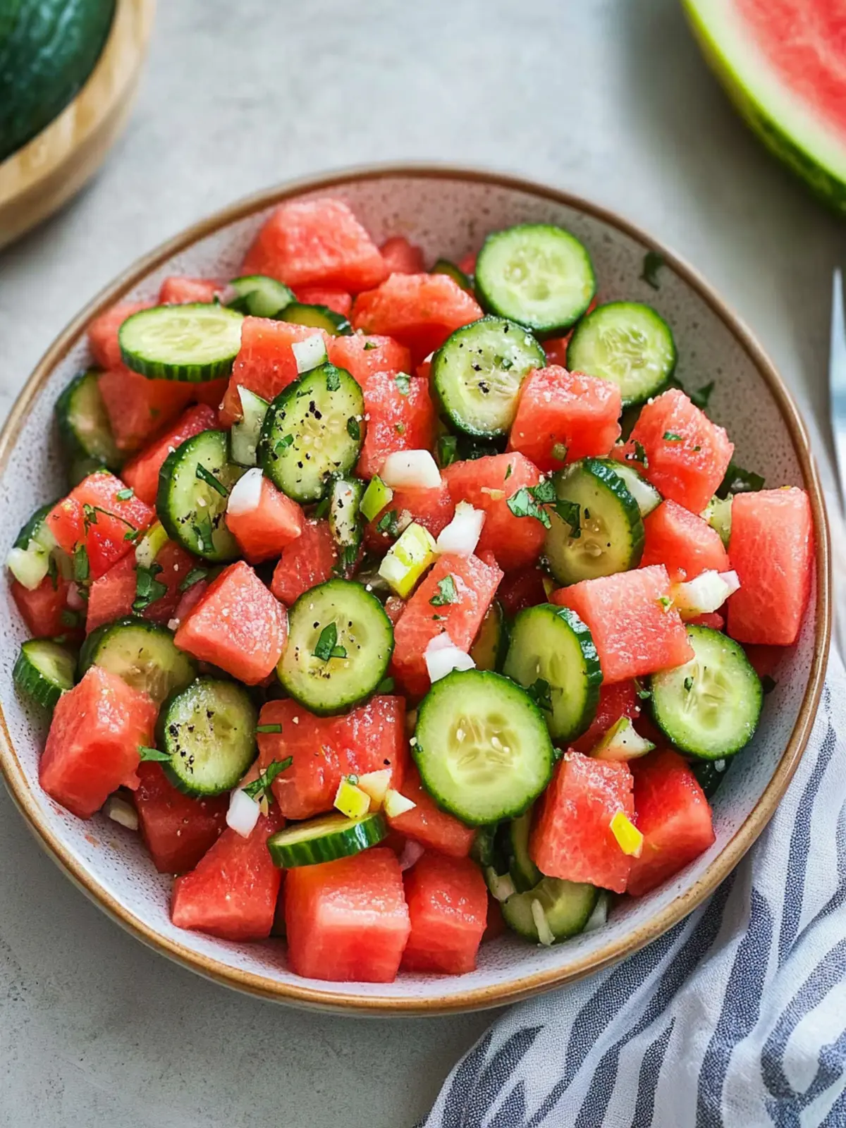 Watermelon cucumber salad recipe