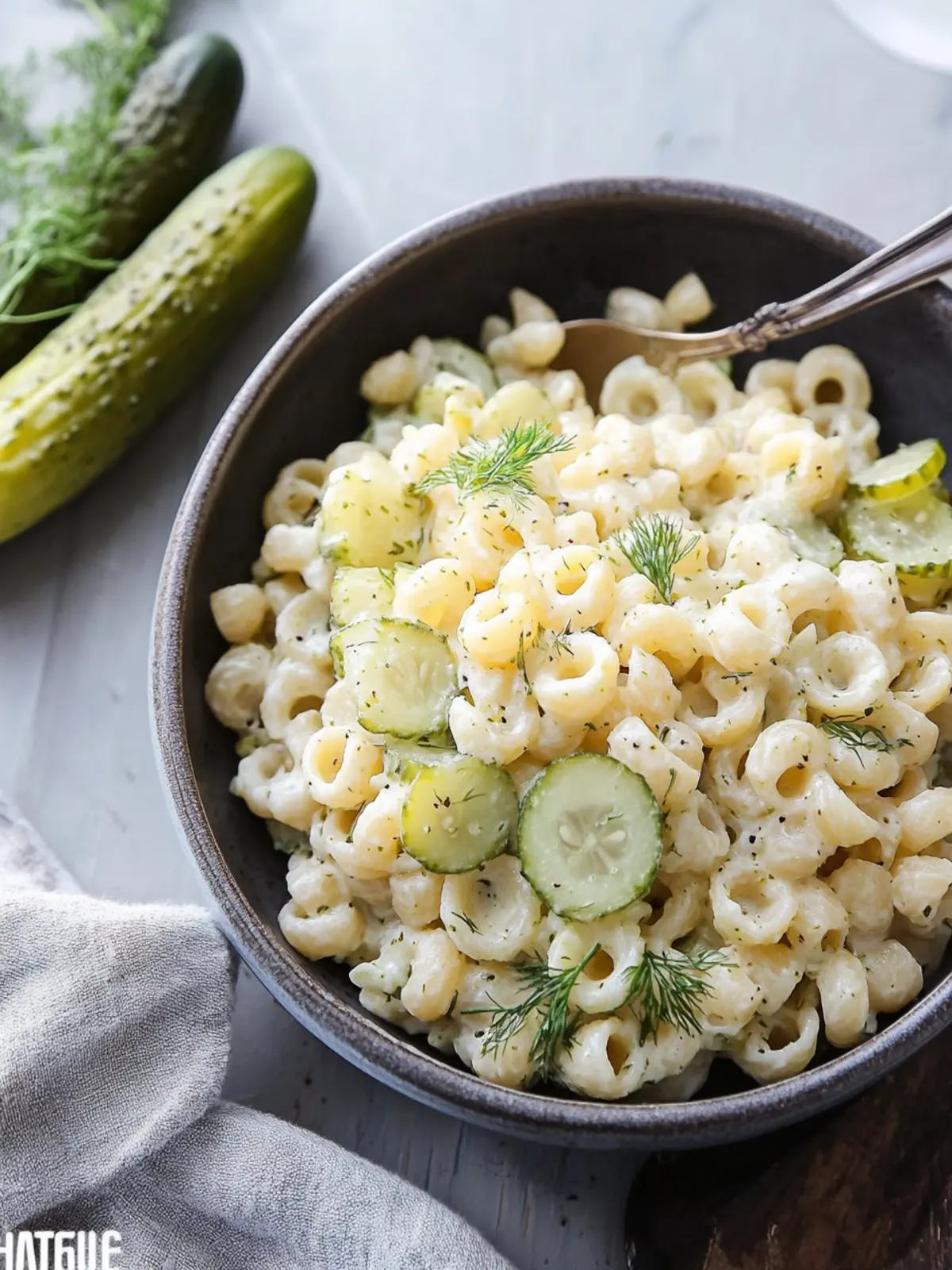 Dill pickle pasta salad recipe