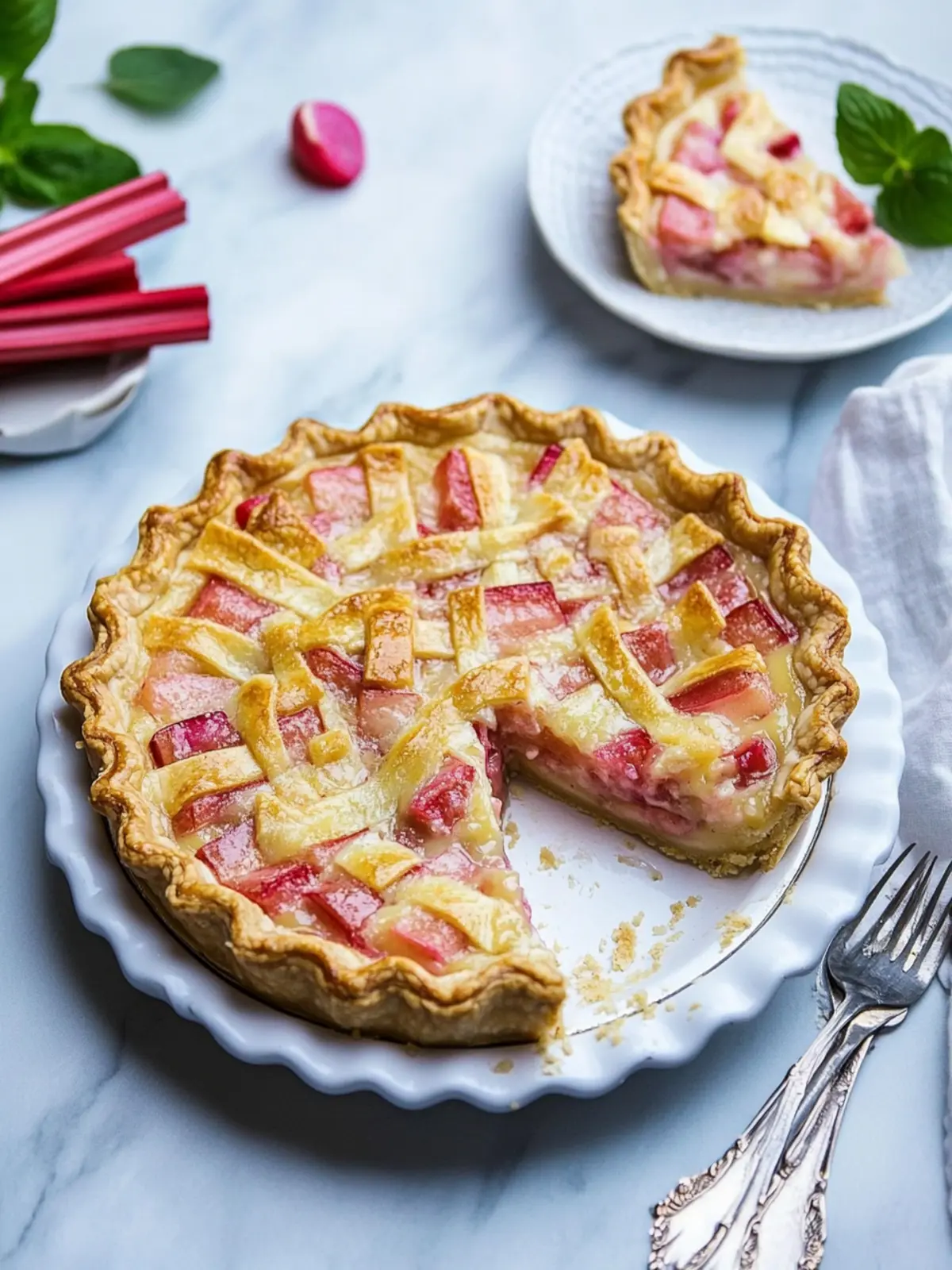 rhubarb custard pie