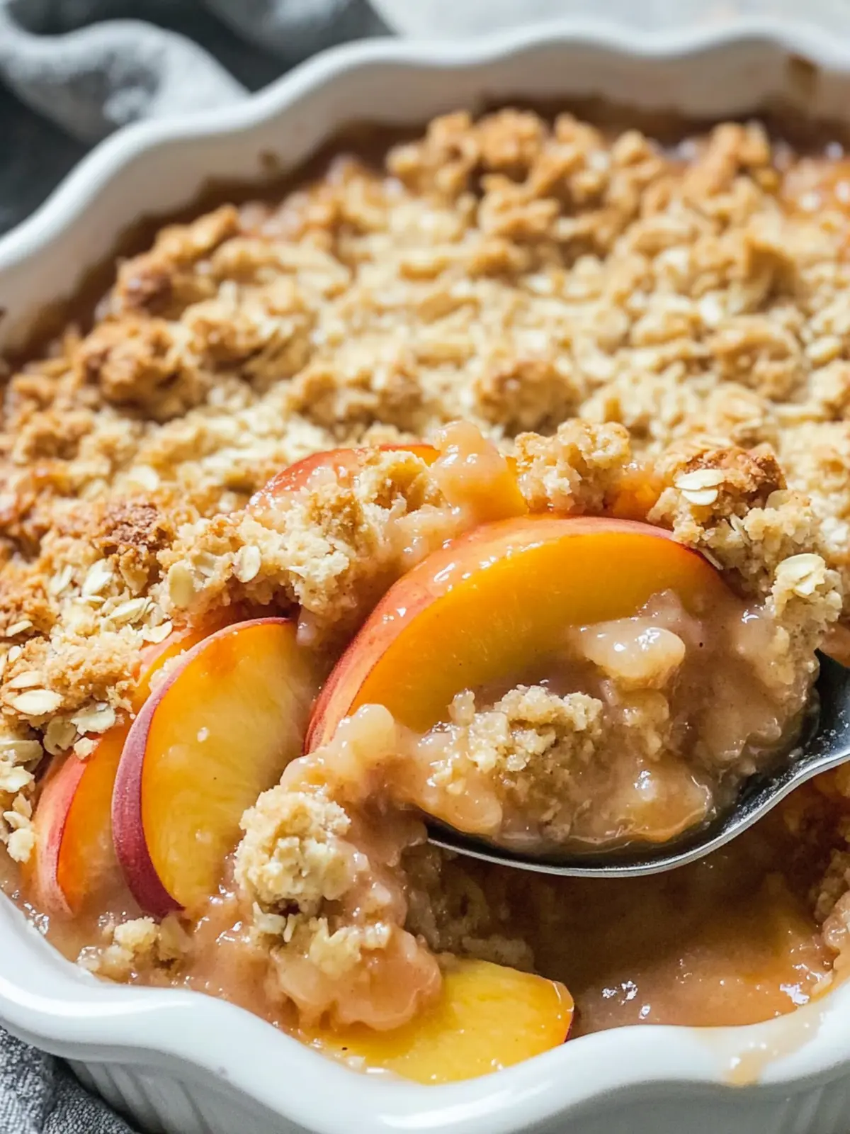 Peach crisp with fresh peaches recipe