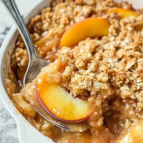 Peach crisp with fresh peaches recipe