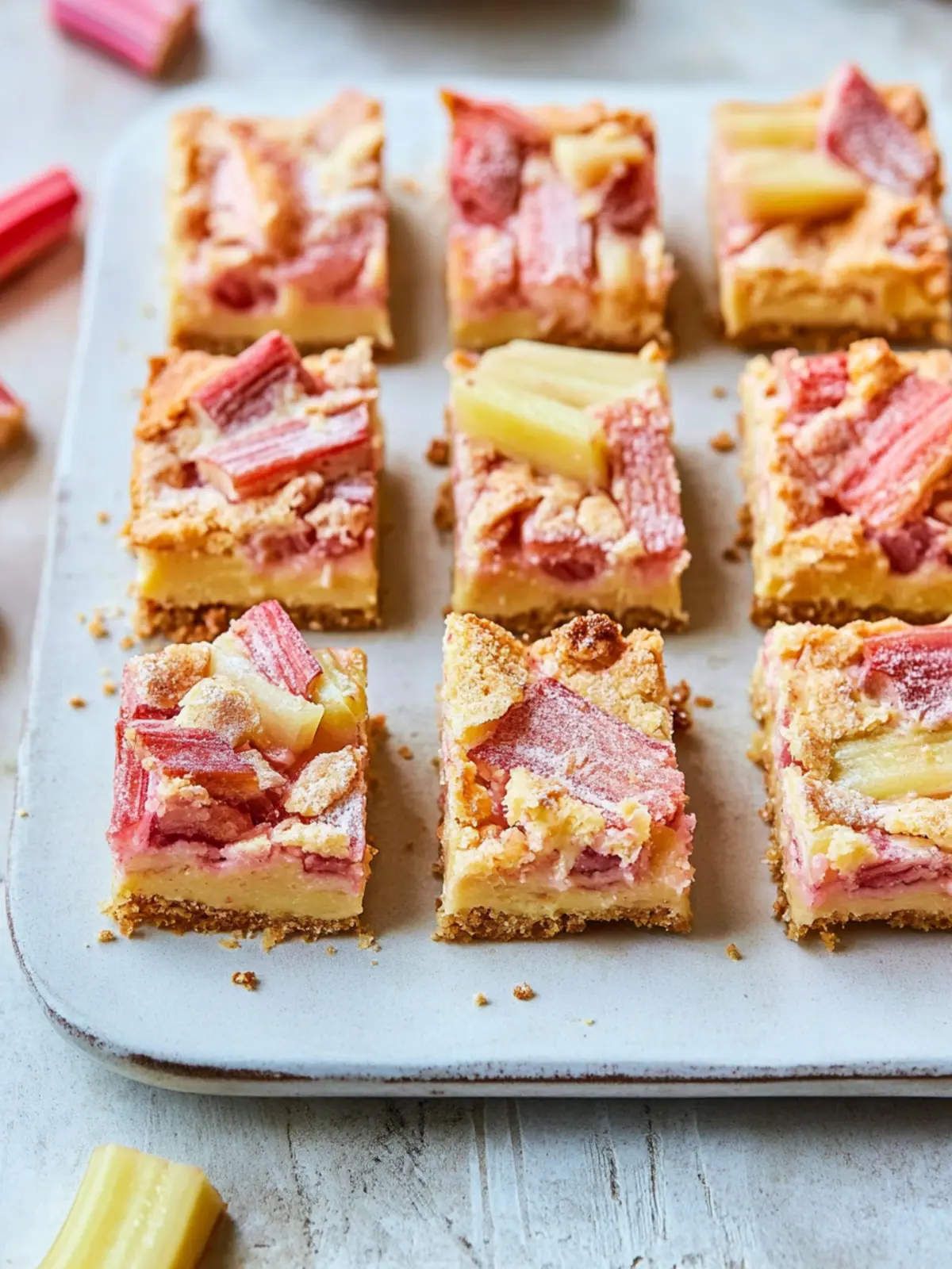 Rhubarb custard bars recipe