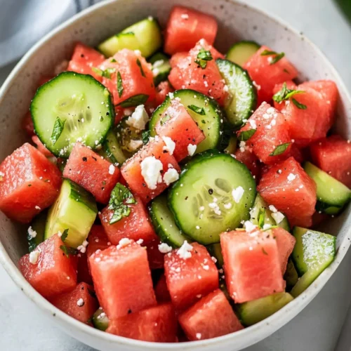 Watermelon cucumber salad recipe