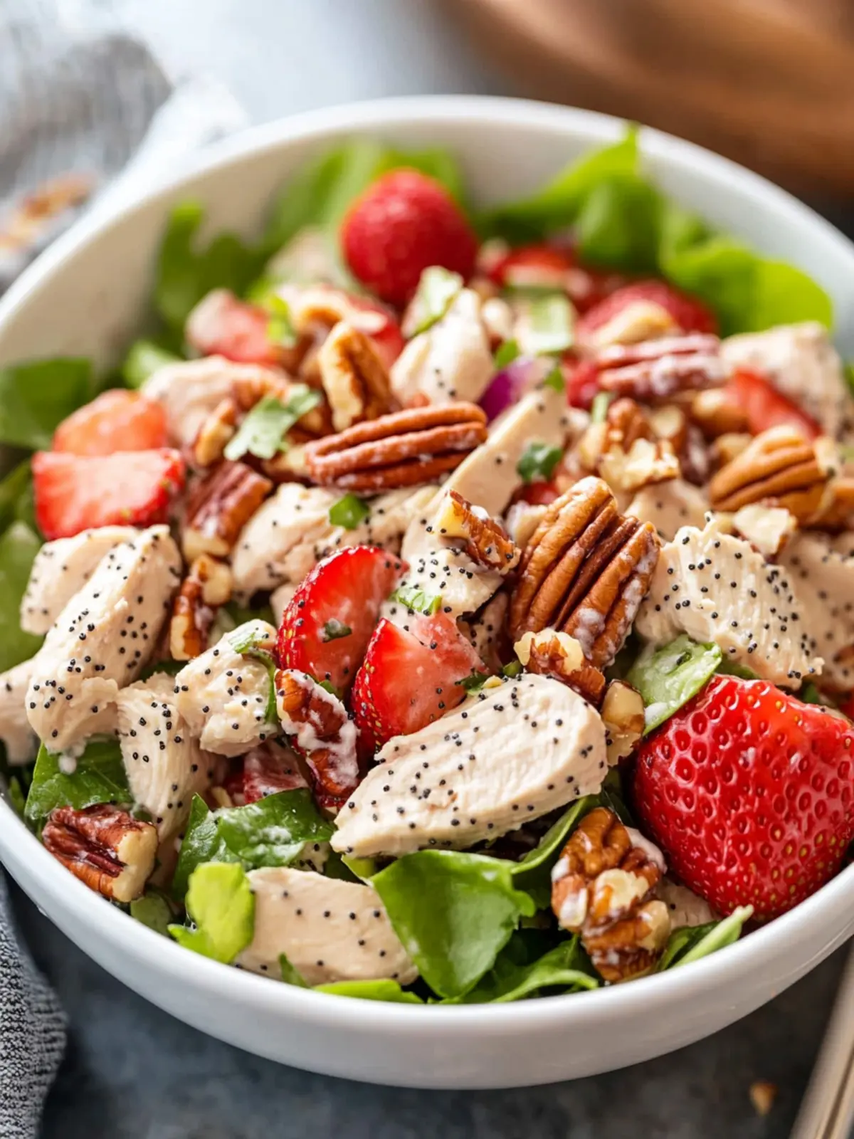 Strawberry Poppy Seed Pecan Chicken Salad