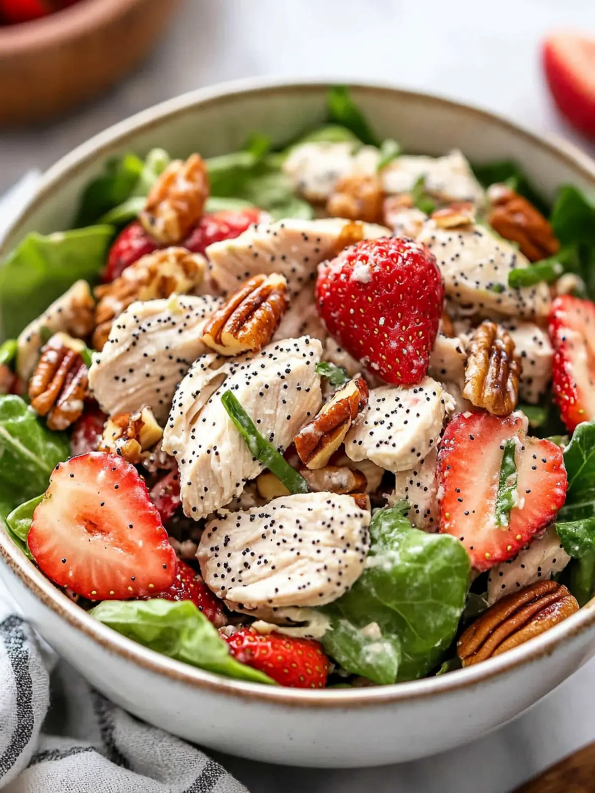 Strawberry Poppy Seed Pecan Chicken Salad