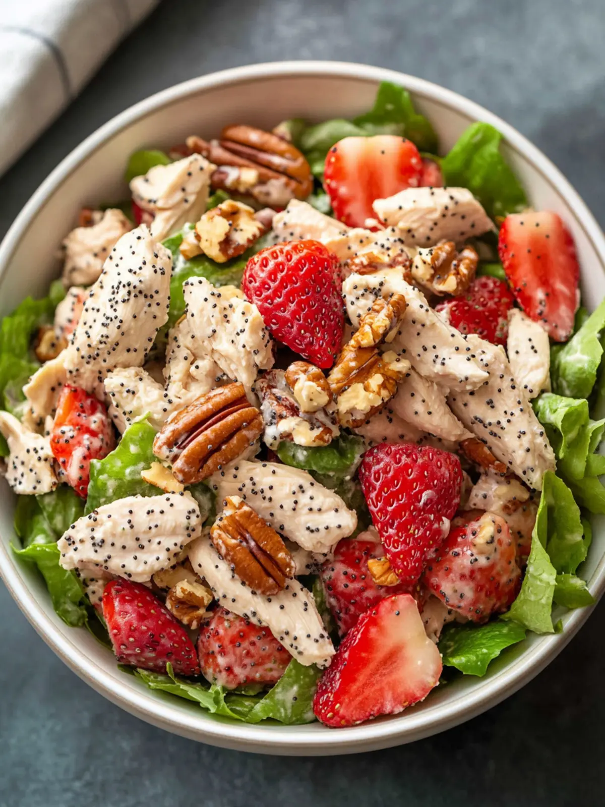 Delicious Strawberry Poppy Seed Pecan Chicken Salad Delight