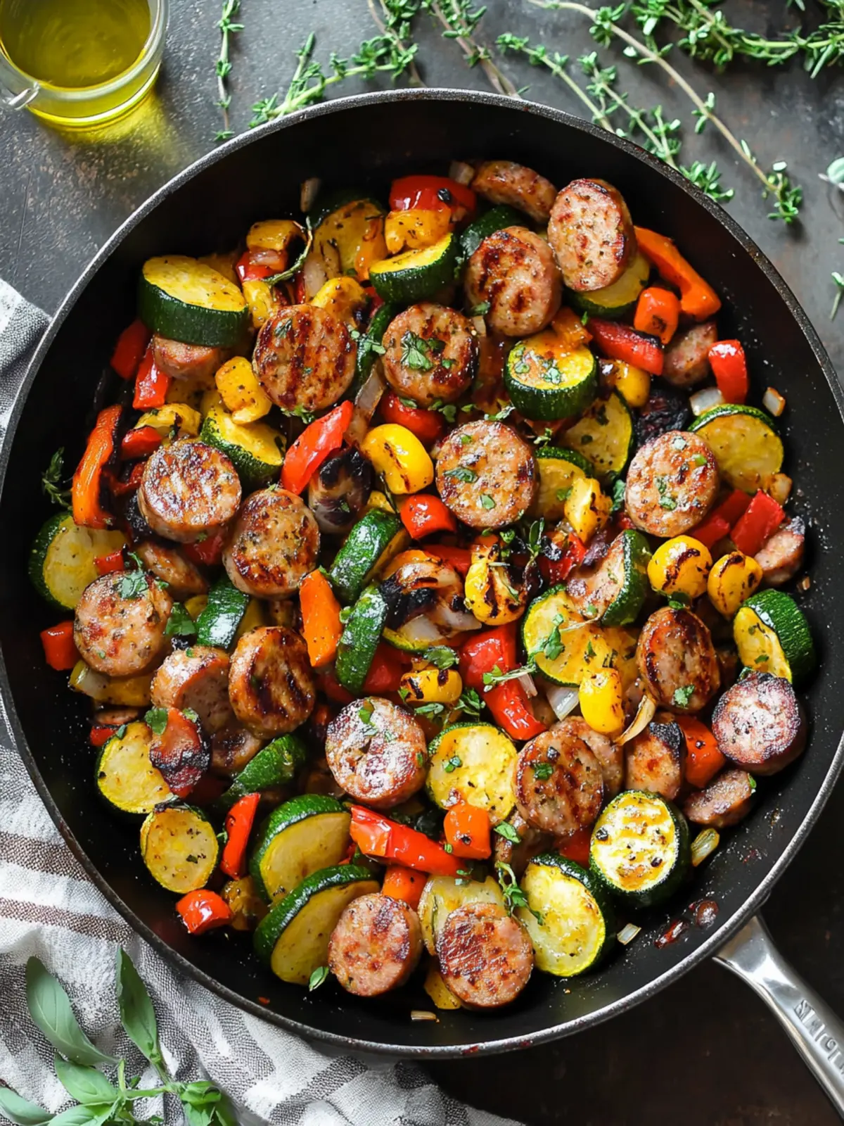 Sausage and Veggies Skillet - 30 Minute, One-Pan Meal