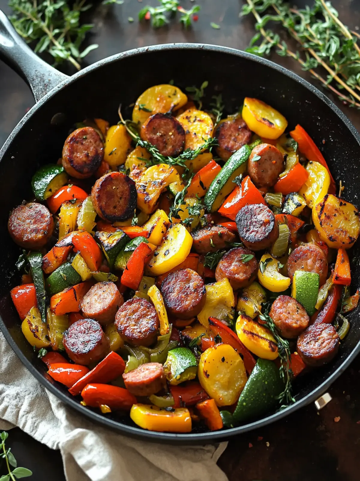 Sausage and Veggies Skillet - 30 Minute, One-Pan Meal