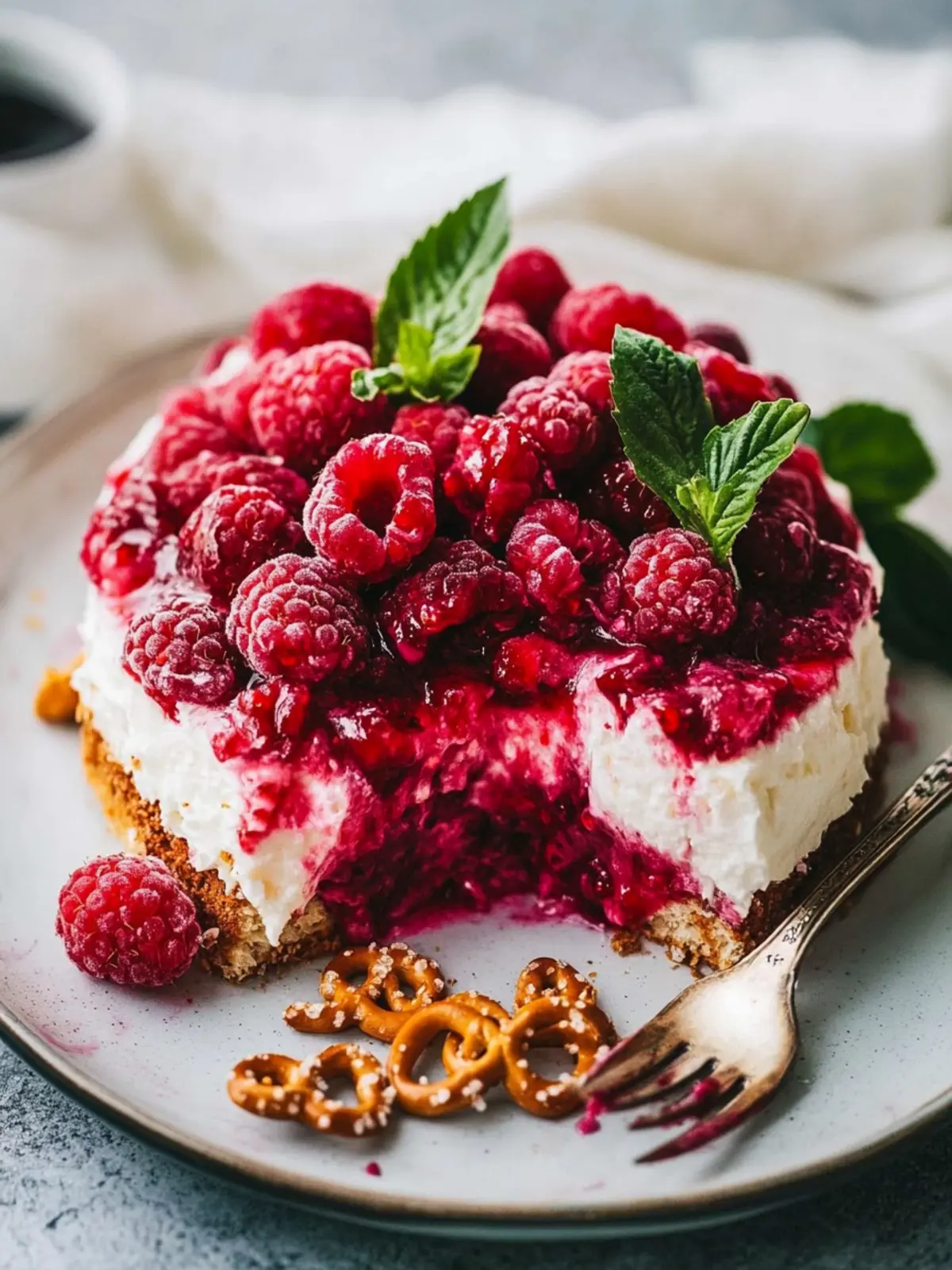 raspberry pretzel salad