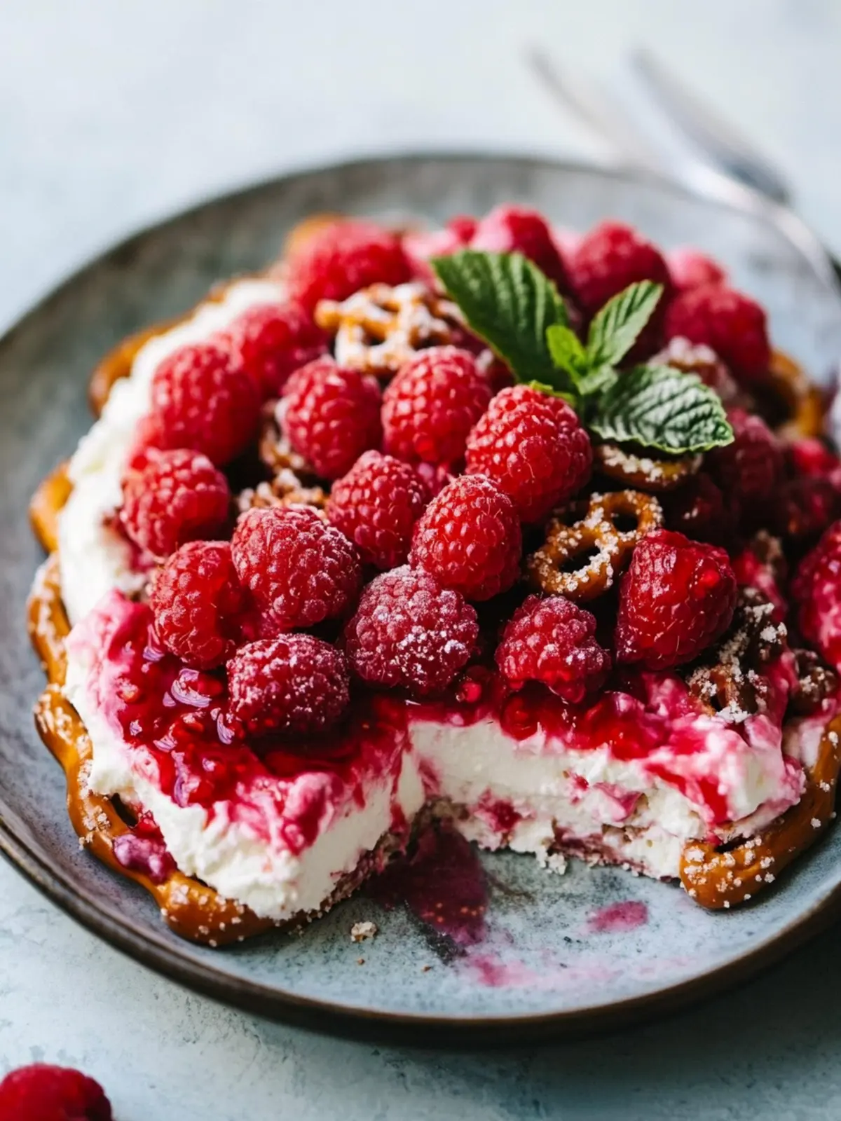raspberry pretzel salad
